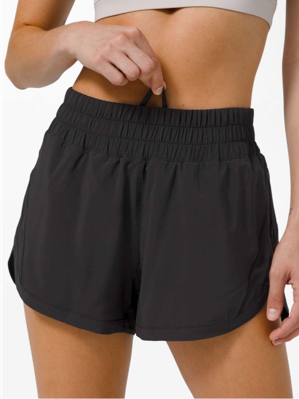 Lululemon Black Track That High-Rise 3" Lined Shorts